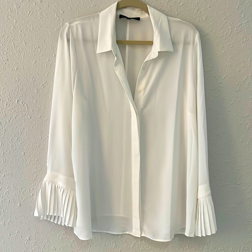 Eloquii Button up with frilly sleeves